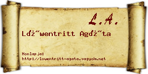 Löwentritt Agáta névjegykártya