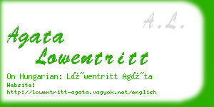 agata lowentritt business card